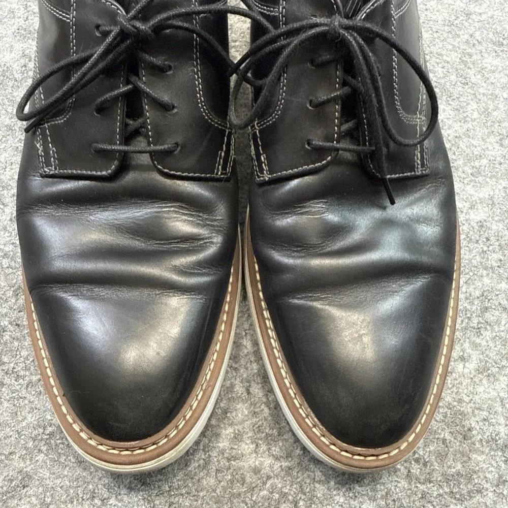 Johnston &‎ Murphy Upton shoes men's 10 black Trufoam plain toe lace up 59-4891